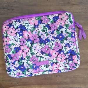 Vera Bradley Quilted Tablet Case Floral Lilac Pink Cotton Padded Zipper Carrier